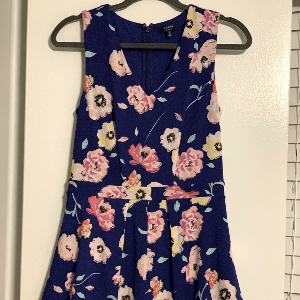 Kaari Blue Floral Print Romper